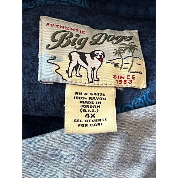 Lot of 3 Big Dogs Hawaiian Shirts Mens 4XL Cruise Motorcycle Bottles Button Down - Picture 5 of 12